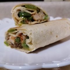 A picture of Chicken Fajita wraps.