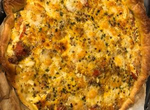 Une photo de Quiche ou tarte à la farce de viande hachée