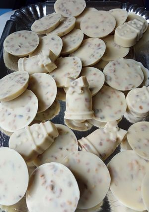 Une photo de Chocolat blanc pistaches