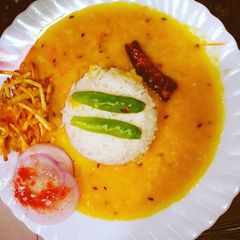 A picture of Fusion style dal chawal North indian recipe.