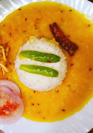 A picture of Fusion style dal chawal North indian recipe.