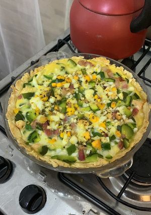 Una foto de Tarta de zapallito con verduras