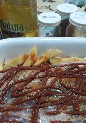 Una foto de Carne al horno con papas