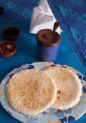 Una foto de Mbeju paraguay (torta de almidón para desayuno)