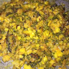 A picture of Bitter gourd fry / Karela sbzi.