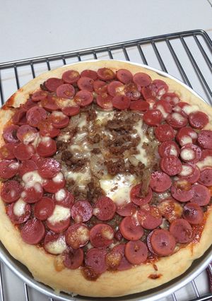 Foto resep Beef & Sausages Pizza