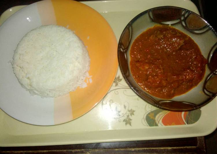 Recipe of Award-winning White rice with tomato stew Cooking Basics for Newbies