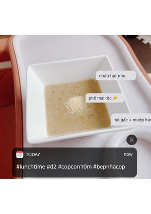 Hình của món Cháo sò gấc mướp hương phô mai 🧀.