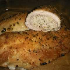 Una foto de Pechugas rellenas de pavo y queso al horno