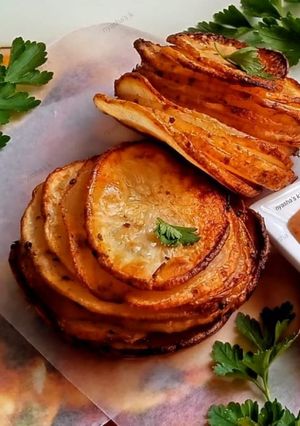 A picture of Potato stacks.