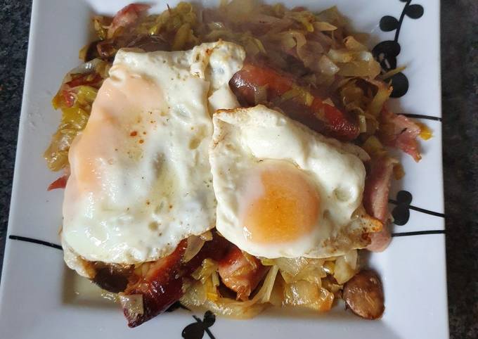 Leek Mushroom Onion fry up