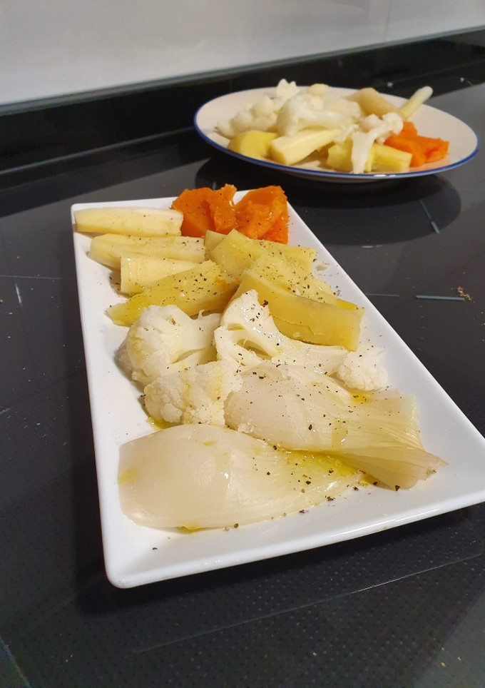 Una foto de Verduras al vapor con sabor