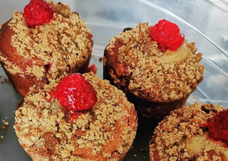 Recette: Muffins framboise crumble speculos