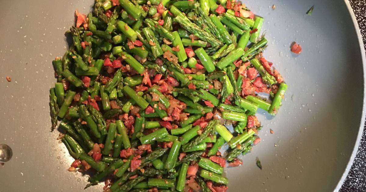 Asparagus w/Pancetta StirFry Recipe by Nona Cooks Cookpad