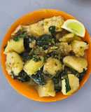 Rosada con papas y acelgas
