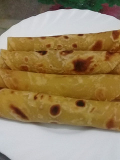 A picture of Soft layered butternut chapatis.