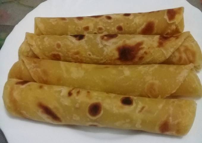 Soft layered butternut chapatis