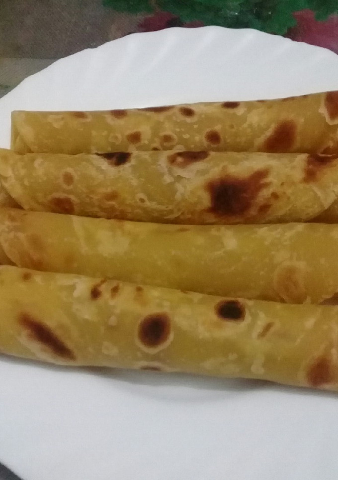 A picture of Soft layered butternut chapatis.