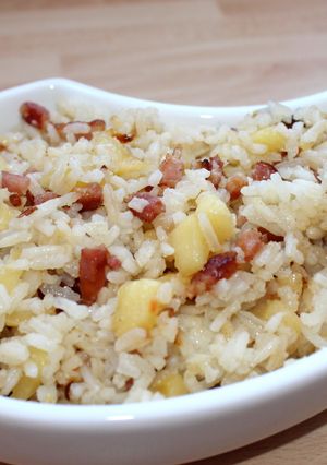 Almás-baconös rizs recept fotója