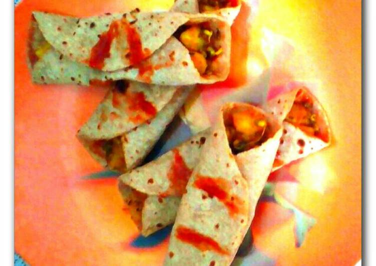 Easiest Way to Prepare Perfect Jeera masala aloo sprouts roti roll