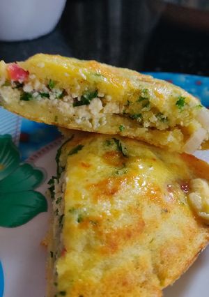 A picture of Moong dal toast.