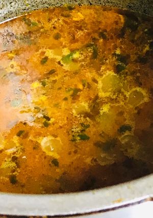 A picture of Mutton curry Tomato mutton gravy.