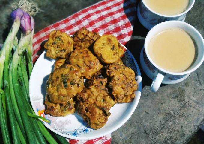 How to Make Perfect Green onion pakoda