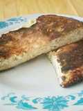 Tortilla de avena con jamón con costra de parmesano