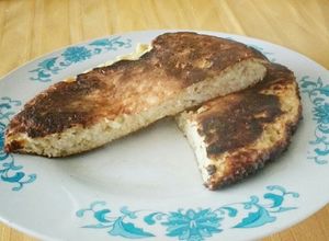 Una foto de Tortilla de avena con jamón con costra de parmesano