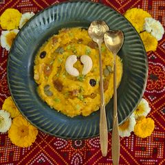 A picture of Mango Kesari 🥭 Mother's Day special Mango Sheera 🥭 Special Celebration For Special Dessert.