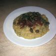 Crema di cicerchia greca (fava), con cipolle caramellate