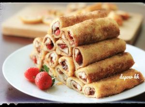 Foto resep Strawberry chocolate french toast roll ups
