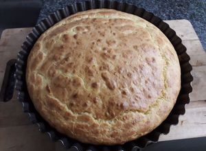 Una foto de Fainá de queso con mucho amor
