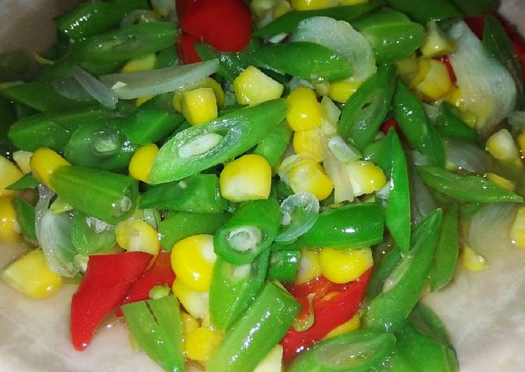 Proses meracik Tumis Buncis Jagung manis Lezat