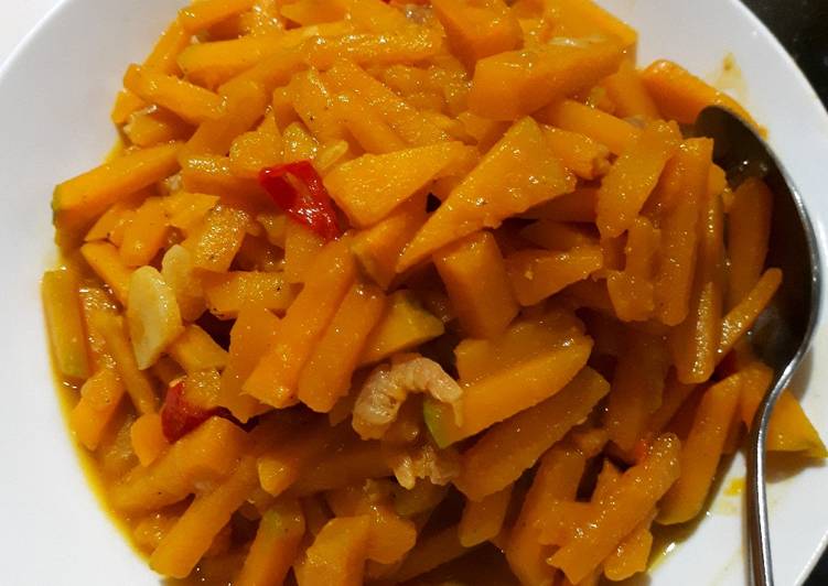 Bahan memasak Labu kuning tumis ebi Anti Gagal