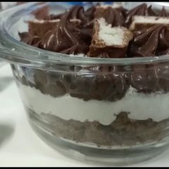 A picture of Bounty chocolate dessert|| Snow White frosting dessert.