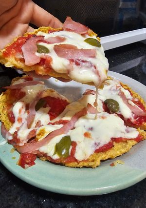 Una foto de Pizza low carb sin harinas