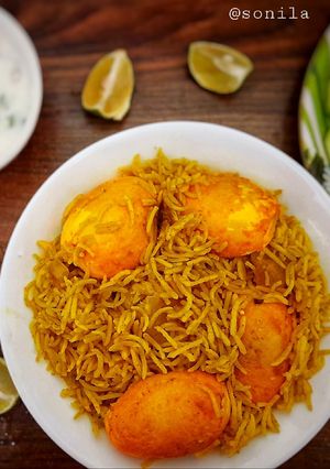 A picture of Egg Biryani.