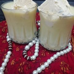 Mango Thandai Shake with ice cream A picture of Mango Thandai Shake with ice cream.