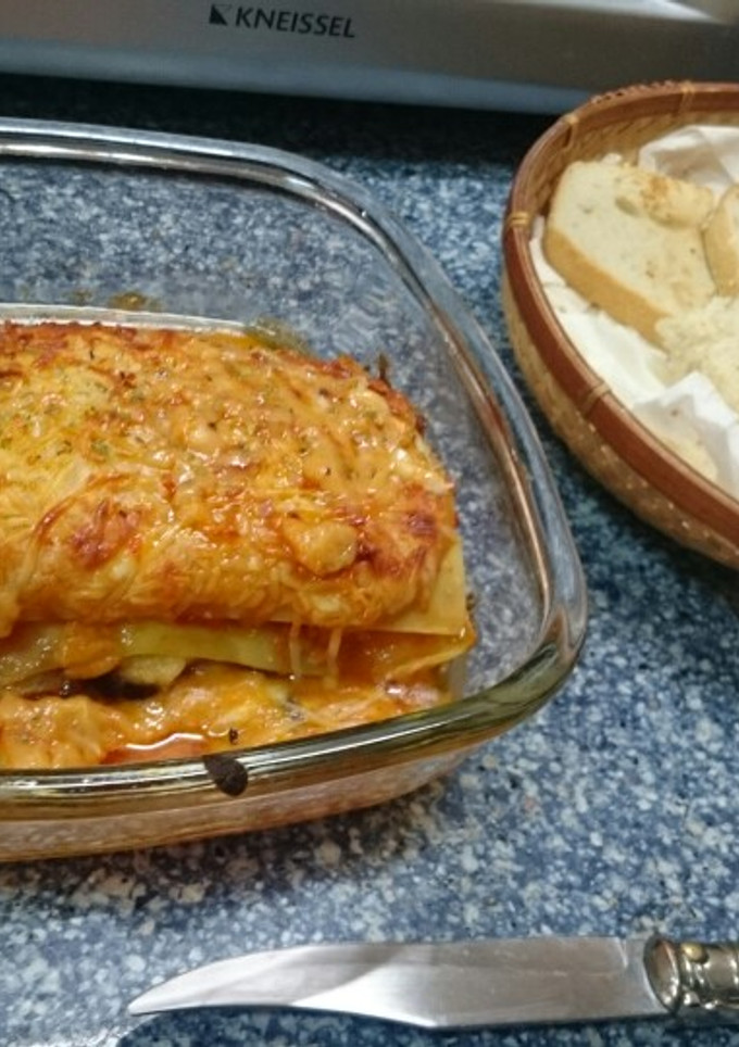 Una foto de Lasaña de Bacalao 🐟con Verduras 🍲