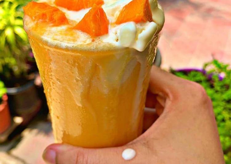 Ice cream sundae with mango