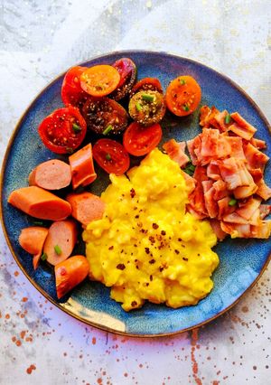 A picture of Creamy scrambled eggs.