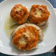 ARROYADITOS de Brótola con puré de zapallo y boniato
