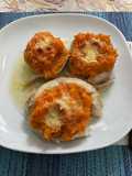 ARROYADITOS de Brótola con puré de zapallo y boniato