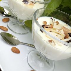 Muhallabia (milk pudding) A picture of Muhallabia (milk pudding).