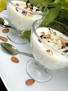 A picture of Muhallabia (milk pudding).