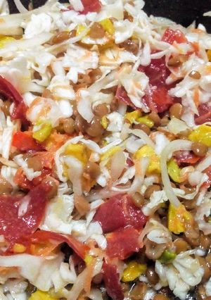 Una foto de Ensalada "explosiva" 🥗 😳💪👌