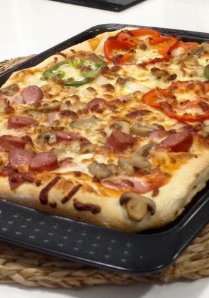 Una foto de Masa para pizza italiana (con robot de cocina)