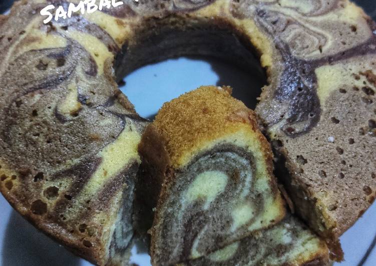 Marmer cake tanpa pengembang atau pelembut kue "Otang"