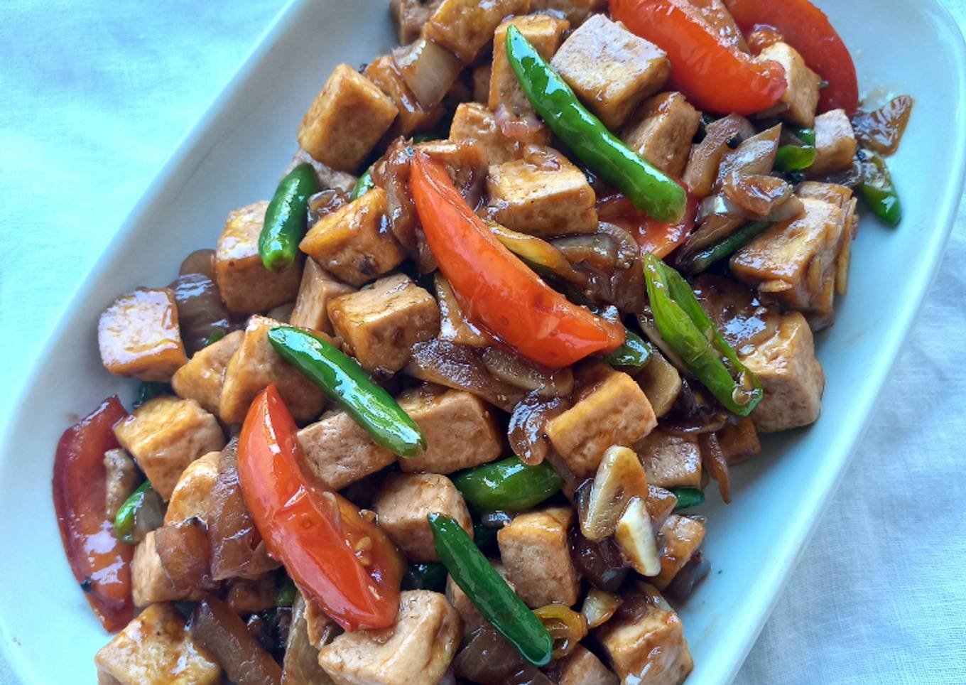 Tumis tahu saus lada hitam